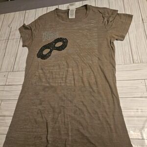 Dolly Parton Shirt Womens Medium Sequin Mask Graphic Tee Country Music Novelty